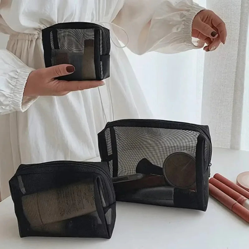 Sac à Cosmétiques en Maille Transparente